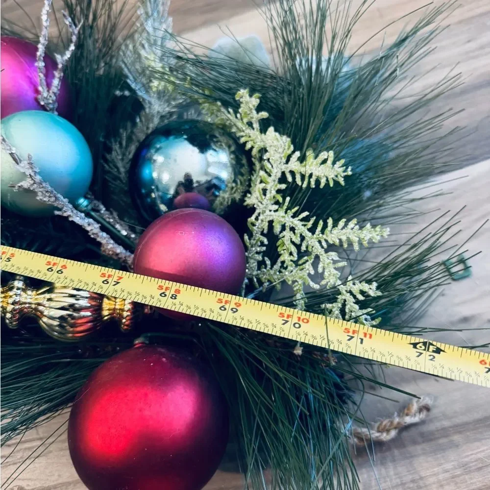 Lighted Modern Christmas Holiday Wreath Decor Jewel Tone